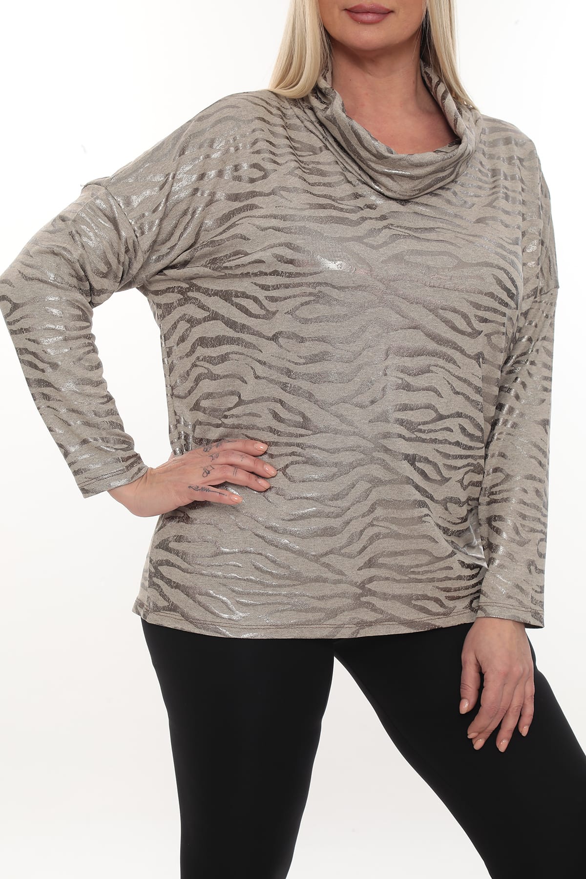 QRUVAZE Büyük Beden Oversize Kadın Bluz